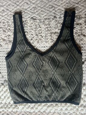 Una Pluma Cropped Tank Top Women Small Organic Cotton Stretch Geometric